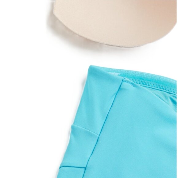 🔥2/$15🔥NWT - H&M Padded Bandeau Bikini Top, Turquoise – Size 10 - Picture 2 of 11